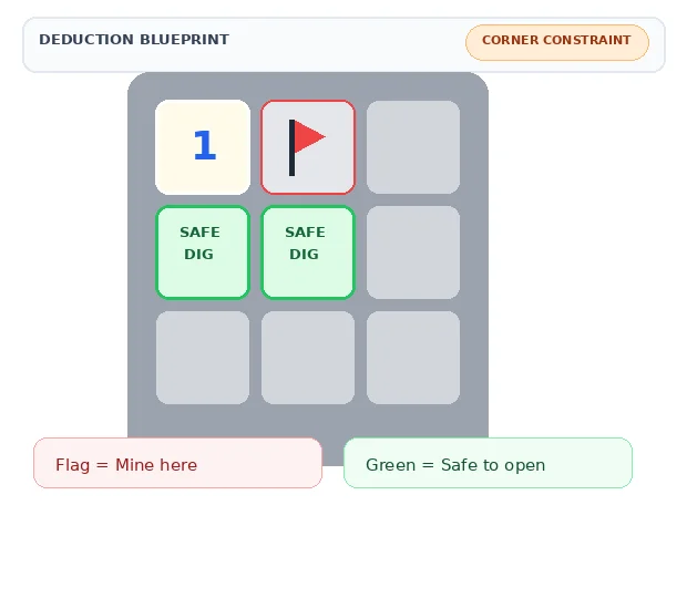 minesweeper corner 1 pattern trick